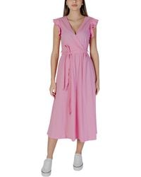 B.Young - Vrouwen Casual Midi Jurk Ruches Mouw Wrap Dress - Lyst