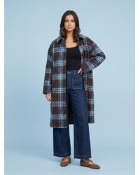 Urban Bliss - Wool Blend Check Longline Coat - Lyst