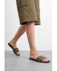 Faith - Freya Faux Suede Buckle Detail Sliders - Lyst