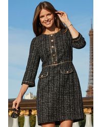 Sosandar - Luxe Sparkle Boucle Button Detail Shift Dress - Lyst