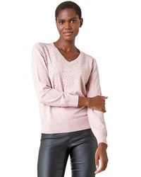 Roman - Pearl Sparkle Embellished Jumper - Lyst