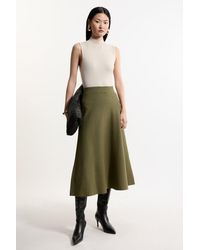 Karen Millen - Viscose Blend Milano Knit Full Midi Skirt - Lyst