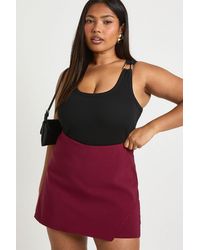 Boohoo - Plus Bengaline Wrap Skort - Lyst