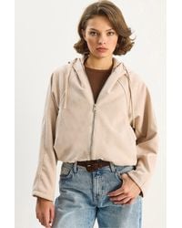 Bianco Lucci - Hooded Zipper Jacket - Lyst