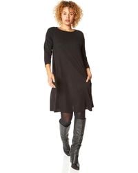 Roman - A-Line Pocket Detail Swing Dress - Lyst