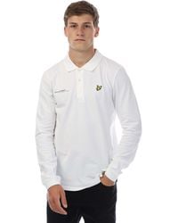 Lyle & Scott - Polo Lyle And Scott Co-ordinate Print Lange Mouw In Wit - Lyst
