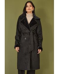 Yumi' - Trench Coat With Faux Fur Lining - Lyst