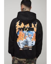 BoohooMAN - Tall Oversized Gothic Dice Graphic Hoodie - Lyst