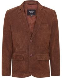 Infinity Leather - Slim Goat Suede Italian Blazer Jacket-Somero Lamb Leather - Lyst