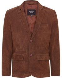 Infinity Leather - Slim Goat Suede Italian Blazer Jacket-Somero Lamb Leather - Lyst