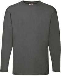 Fruit Of The Loom - Valueweight Heather Long-Sleeved T-Shirt (Light Graphite) - Lyst