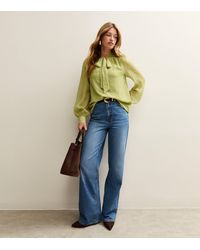 Gini London - Tie Neck Long Sleeve Top - Lyst