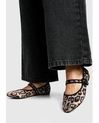 Boohoo - Wide Fit Round Toe Satin Ballet Flats - Lyst
