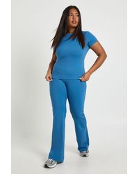 Boohoo - Plus Super Soft High Waist Flared Legging - Lyst
