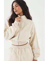 DSGN Studio - Self Fabric Applique Zip Through Funnel Neck Sweatshirt - Lyst