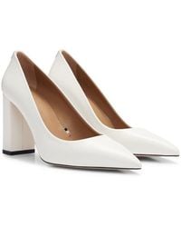 BOSS - Janet Block Heel Almond Toe Court Shoes - Lyst