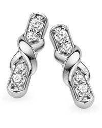 Orphelia - Ladies Embellished 925 Sterling Stud Earrings - Lyst