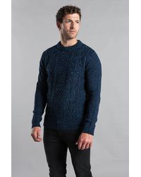 Kensington Eastside - Dark Two Stitch Cable Knit Crew Neck Jumper - Lyst