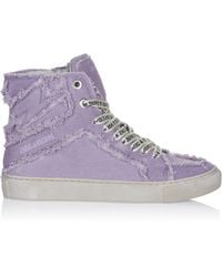 Zadig & Voltaire - Zadig Voltaire High Flash Canvasschoenen Paars - Lyst