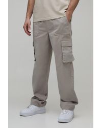 BoohooMAN - Elasticated Waist Relaxed Fit Cargo Trouser - Lyst