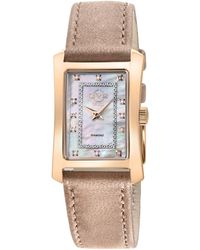 Gv2 - Luino Diamond Mop Dial, Swiss Quartz Genuine Italian Leather Tan Watch - Lyst