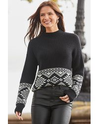 Sosandar - Aztec Detail Rib Knit Jumper - Lyst