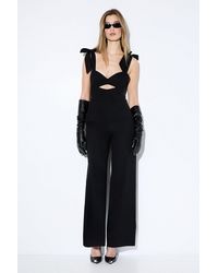 MissPap - Bow Shoulder Wide Leg Jumpsuit - Lyst