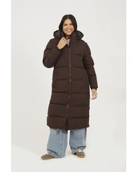 Brave Soul - Maxi Hooded Puffer Jacket With Detachable Sleeves - Lyst