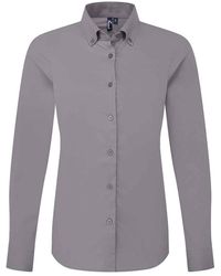 PREMIER - Ladies Supreme Oxford Long-Sleeved Formal Shirt (Steel) - Lyst