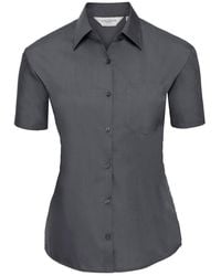 Russell - Collection /Ladies Poplin Easy-Care Short-Sleeved Shirt (Convoy) - Lyst