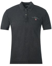 Napapijri - Elbas 4 Logo Black Polo Shirt Cotton - Lyst