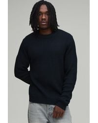 BoohooMAN - Tall Regular Fit Ribbed Knitted Jumper - Lyst