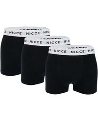 Nicce London - 3-Pack Cotton Rich Boxer Briefs With Logo Waistband - Lyst