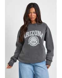 Boohoo - Arizona Printed Washed Oversized Sweatshirt - Lyst