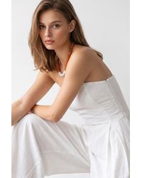 MixRay - Strapless Wide-Leg Jumpsuit With Slit - Lyst