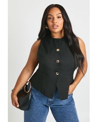 Boohoo - Plus Tailored Button Trim Waistcoat - Lyst