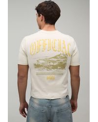 BoohooMAN - Shrunken Muscle Moto Puff Print T-Shirt - Lyst