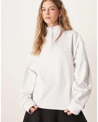 ASOS - Funnel Neck Half Zip Sweatshirt - Lyst
