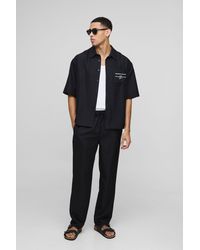 BoohooMAN - Oversized Soft Twill Shirt & Trouser Set - Lyst