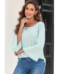 Everyday the Label - Exposed Seam Ribbed Knit Dolman Top - Lyst