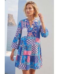 Roman - Patchwork Print Swing Dress - Lyst