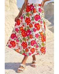 D.u.s.k - Floral Print A-Line Midi Skirt - Lyst
