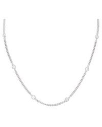 SEOL + GOLD - Sterling Cz Bezel Curb Chain - Lyst
