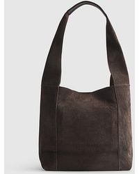 River Island - Slouch Bag Suede Panelled - Lyst