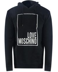 Moschino - Love Box Logo Hoodie Cotton - Lyst