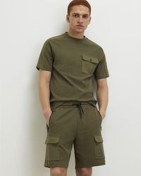 River Island - T-Shirt Slim Fit Textured Pocket Cotton - Lyst