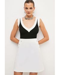 Karen Millen - Petite Essential Techno Woven Skirt - Lyst