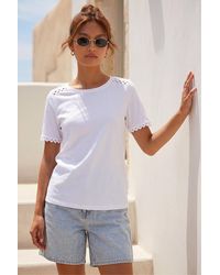 Roman - Cotton Ric Rac Detail T-Shirt - Lyst
