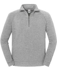 Fruit Of The Loom - Adult Iconic Premium Quarter Zip Sweatshirt (Athletic Heather) - Lyst