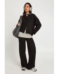 Boohoo - Crew Neck Knitted Boxy Cardigan And Wide Leg Trouser Co-Ord - Lyst